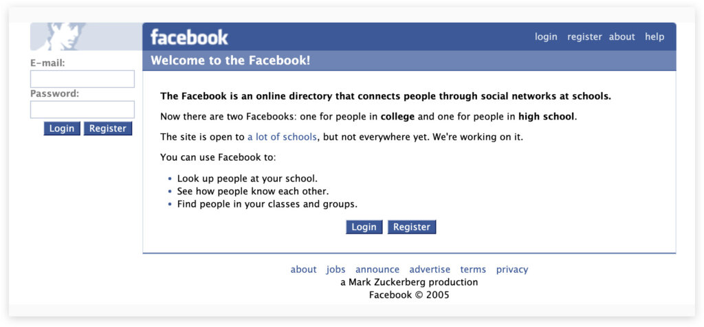 Facebook in 2004